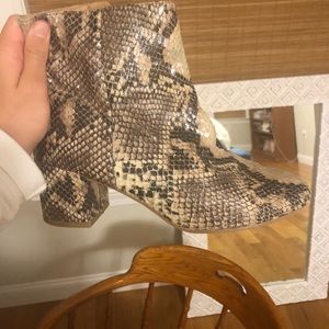 Snakeskin booties